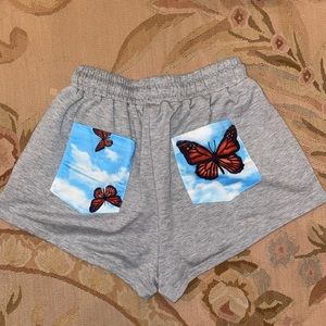 Women’s Butterfly Gray Sweat Shorts SHEIN
